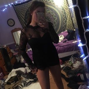 Romper, black lace